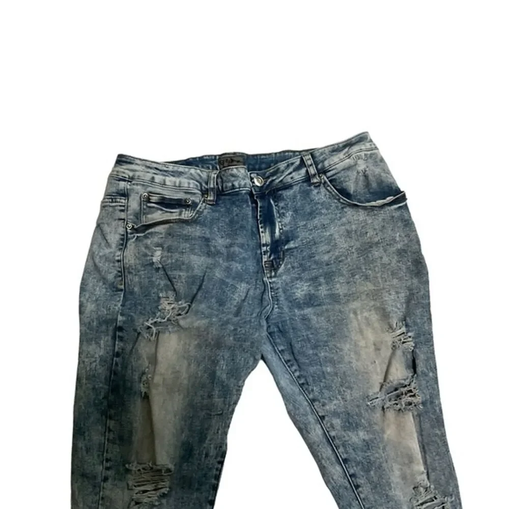 CJ BLACK  Skinny Flex Jeans Distressed  Mens Denim Blue  38 X 30  (Tag 38x32)